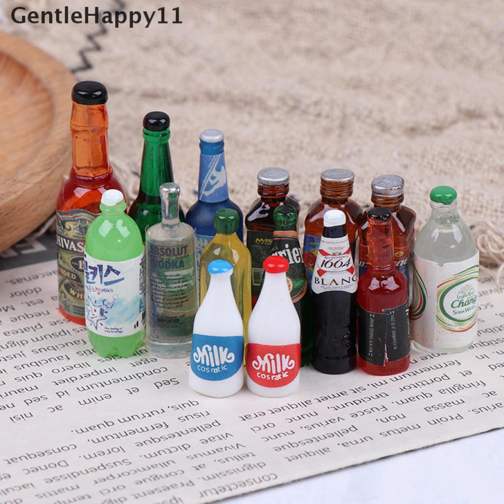 Gentlehappy 5Pcs / Set Mainan Miniatur Botol Minuman Skala 1: 12 Untuk Aksesoris Dapur Rumah Boneka