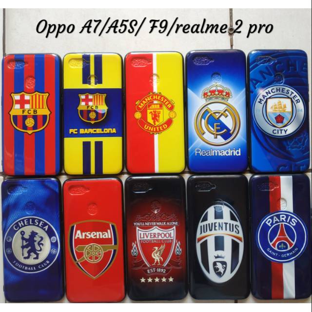 Softcase club bola oppo a7 a5s f9 realme 2 pro madrid