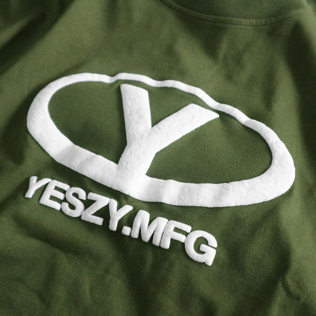 YESZY.MFG Sonar Foam Print Olive Green Basic Tshirt