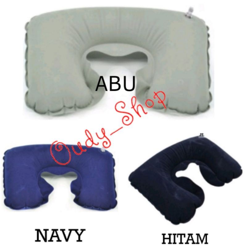 Bantal Leher Praktis Bantal Tiup Portable Pillow