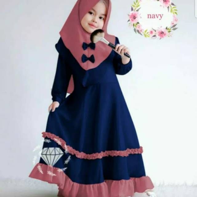 Baju maxy muslim gamis anak perempuan cantik baloteli  princess 4-6 tahun