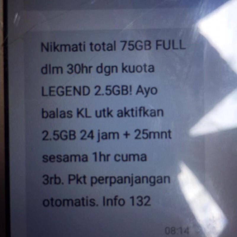 kartu legend tri 2,5gb