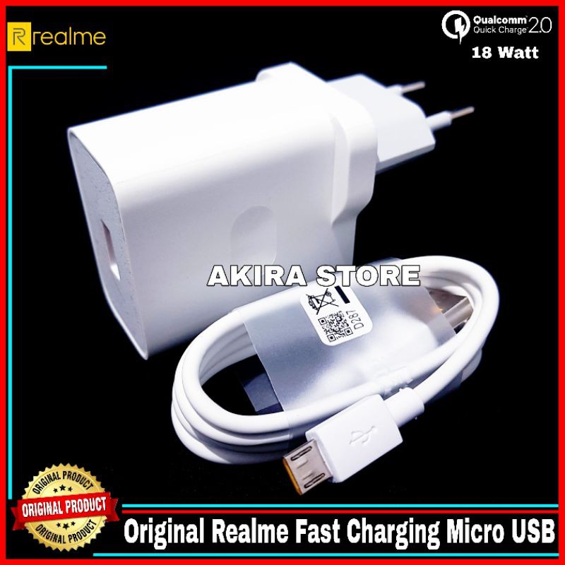 Charger Realme Fast Charging 18 Watt Original 100% Micro USB CASAN ORI