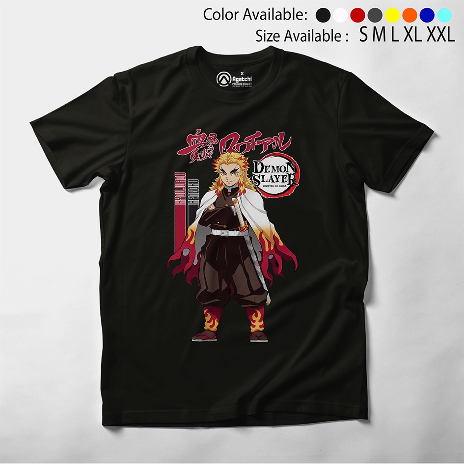 Baju Anak / Kaos Anak T Shirt Kids Anime Demon Slayer Kimetsu No Yaiba Kyoujurou Rengoku