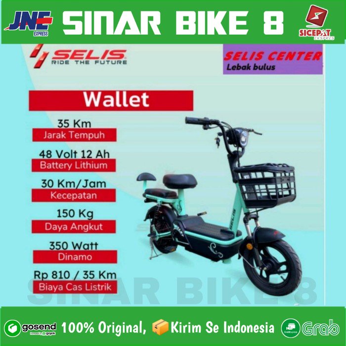 Sepeda Listrik Electric Bike SELIS WALLET E-Bike 48 Vlot 12 Ah