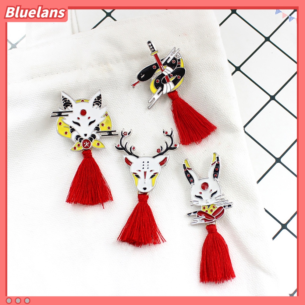 Bluelans Bros Pin Enamel Unisex Desain Rusa Rubah Kelinci Rumbai Untuk Jaket Denim