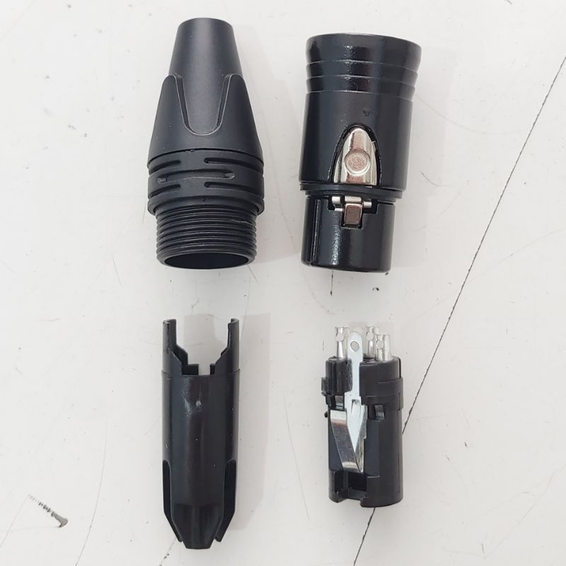 BENJI Cover Canon XLR 3 Pin Colokan Mic Betina Female Hitam