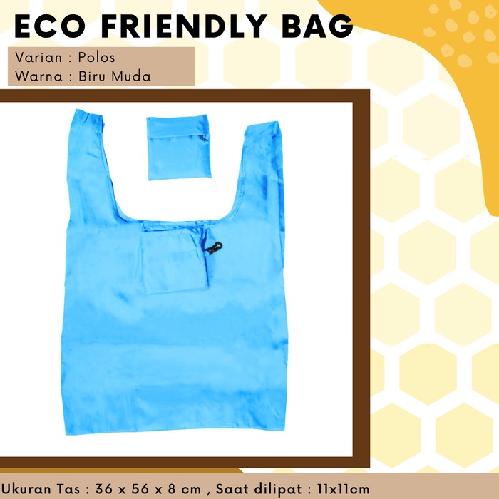 

NEW Tas belanja Lipat / eco friendly bag / go green / ecobag Polos - Biru Muda