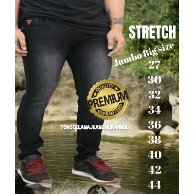(STRETCH)CELANA JEANS PRIA PANJANG SLIMFIT JUMBO GARMENT 44/JEANS PRIA STRETCH BIG SIZE 44