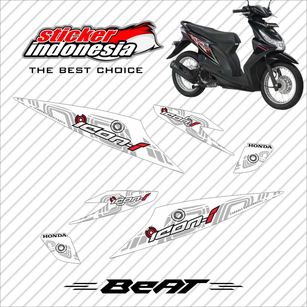 stiker striping honda beat karbu 2008 putih