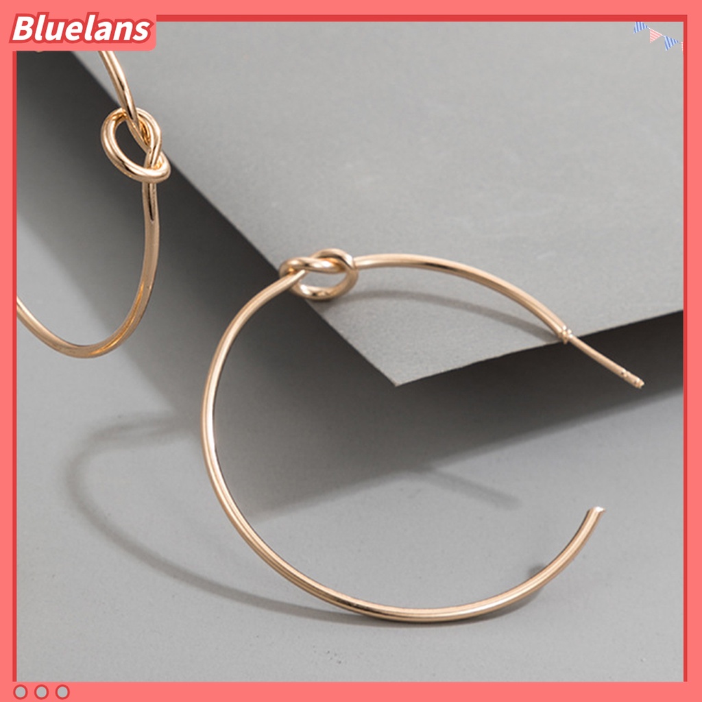 Anting Hoop Geometris Lingkaran Besar Bahan Logam Untuk Pemakaian Sehari-Hari