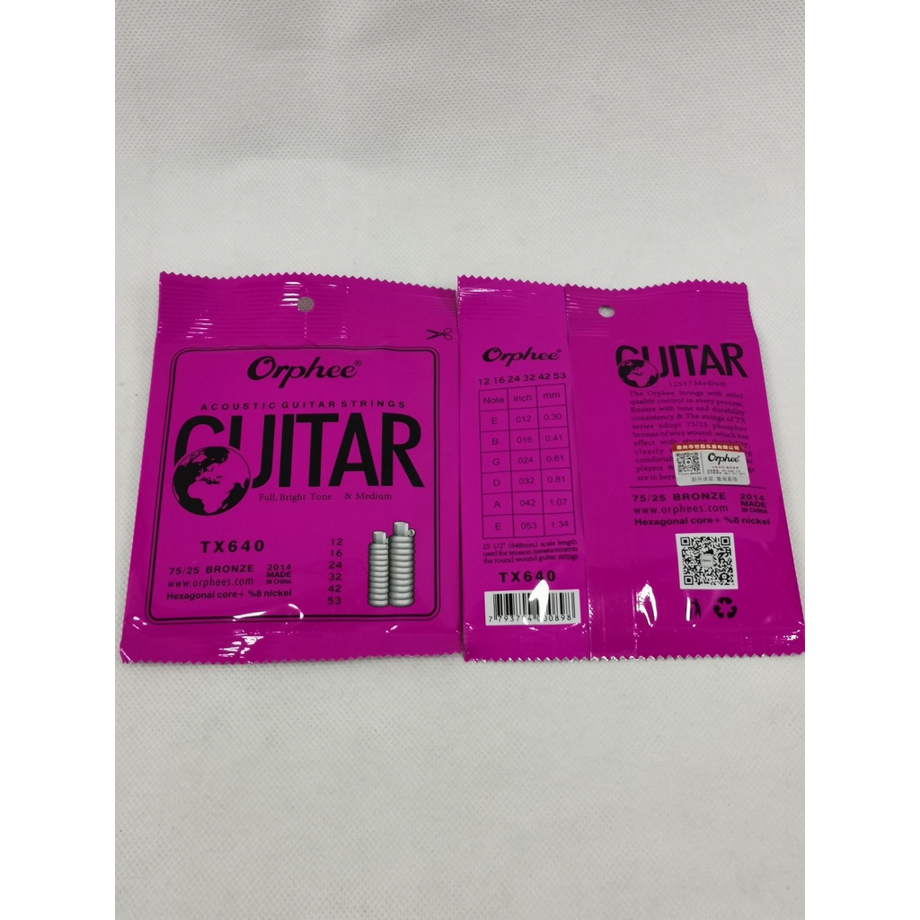 Senar Orphee TX640 senar gitar akustik 012-053 guitar TX 640 accoustic strings