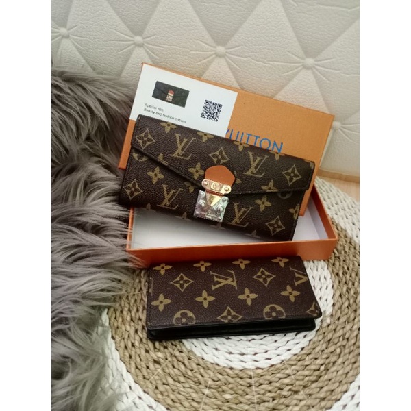 DOMPET LV PADLOCK LIPAT PANJANG FREE BOX