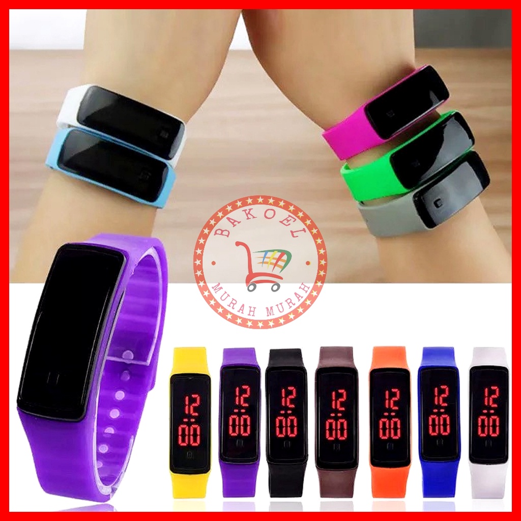 Jam Tangan LED Sport Pria Wanita (ready 12 warna) Jam Tangan Digital Import