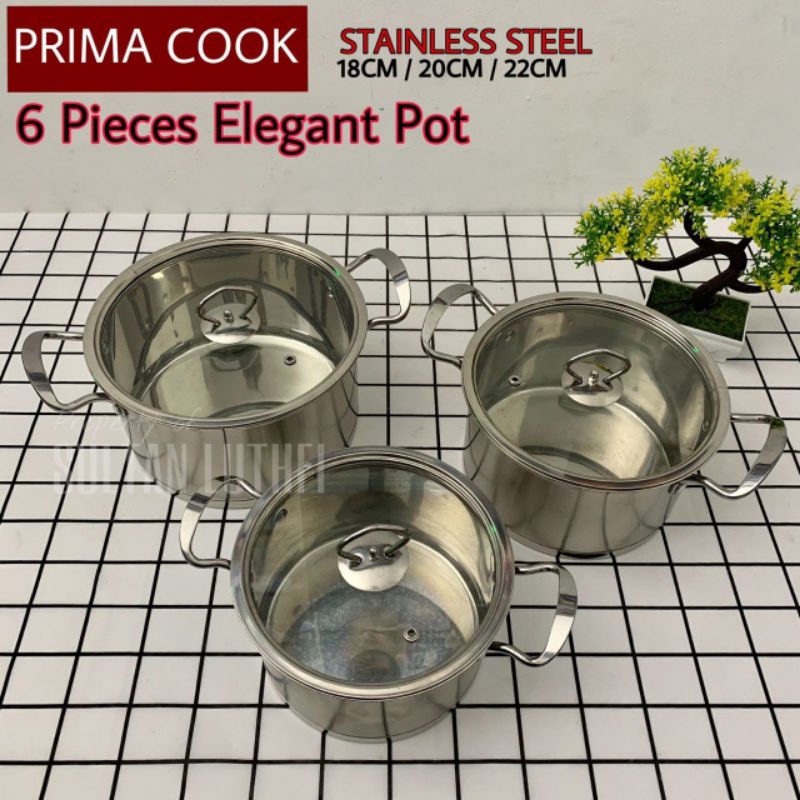 Panci set stainless tebal harga murah produk prima cook