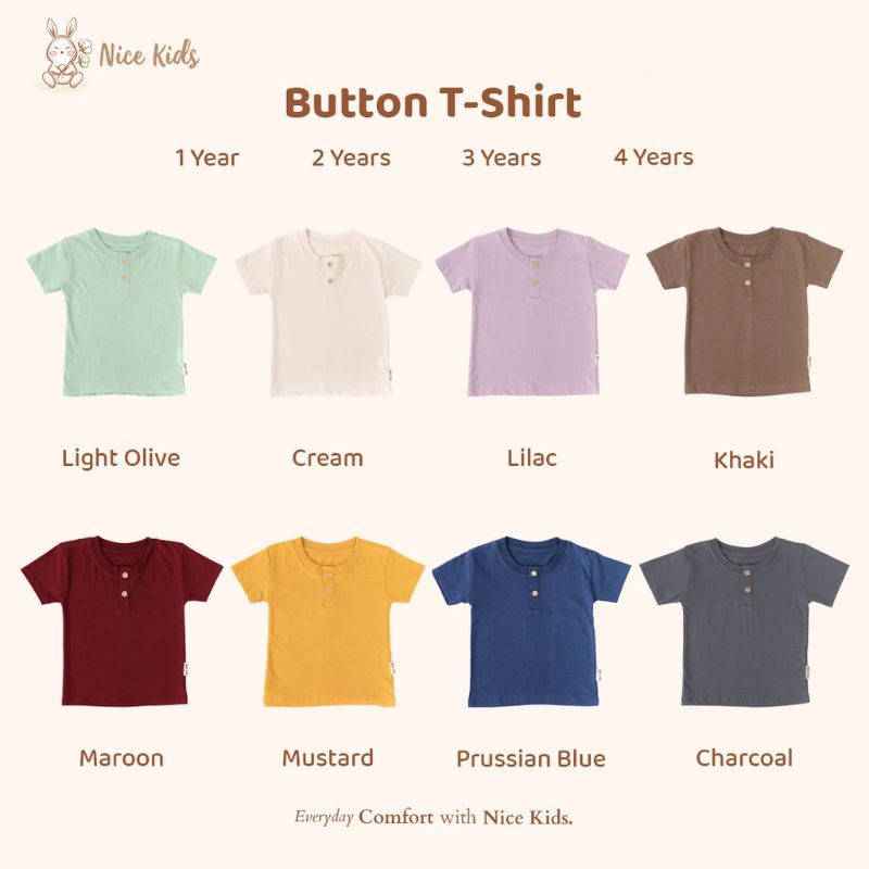 NICE KIDS - BUTTON T-SHIRT - KAOS ANAK - BAJU ANAK NICE KIDS