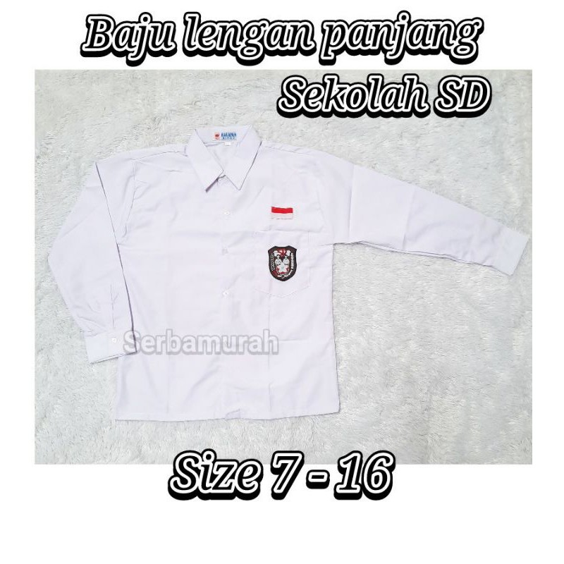Baju seragam sekolah sd putih lengan panjang