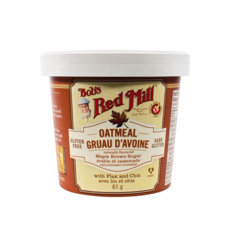 

Bob's Red Mill Gluten Free Oatmeal Brown Sugar & Maple Cup 61 gr/Import