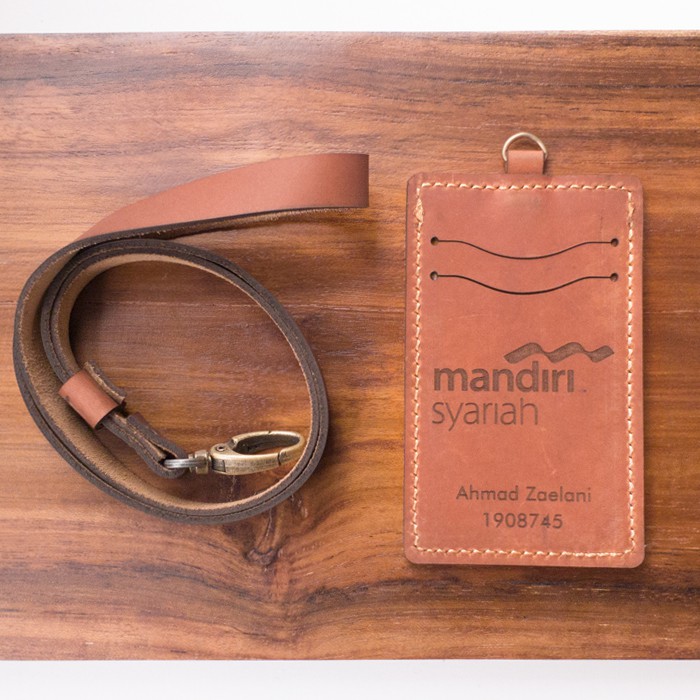 ID CARD HOLDER KULIT ASLI | NAME TAG | FREE GRAFIER NAMA &amp; LOGO