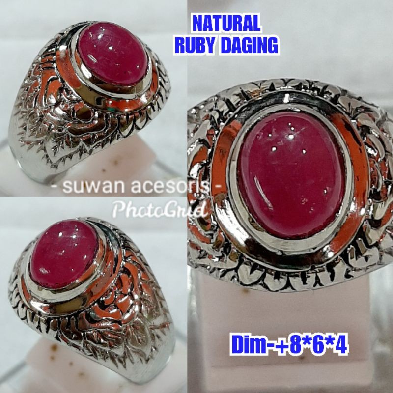 NATURAL BATU PERMATA RUBY DAGING ASLI NATURAL