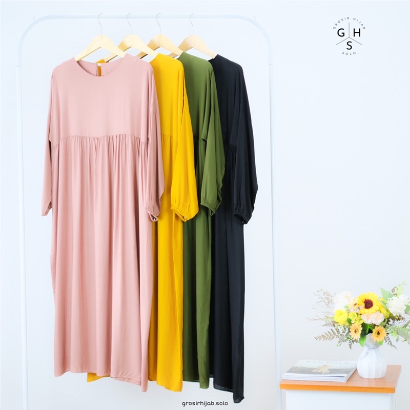 (DBY) GAMIS MIDI BURZANA DAILY MIDI DRESS RAYON UNIQLO