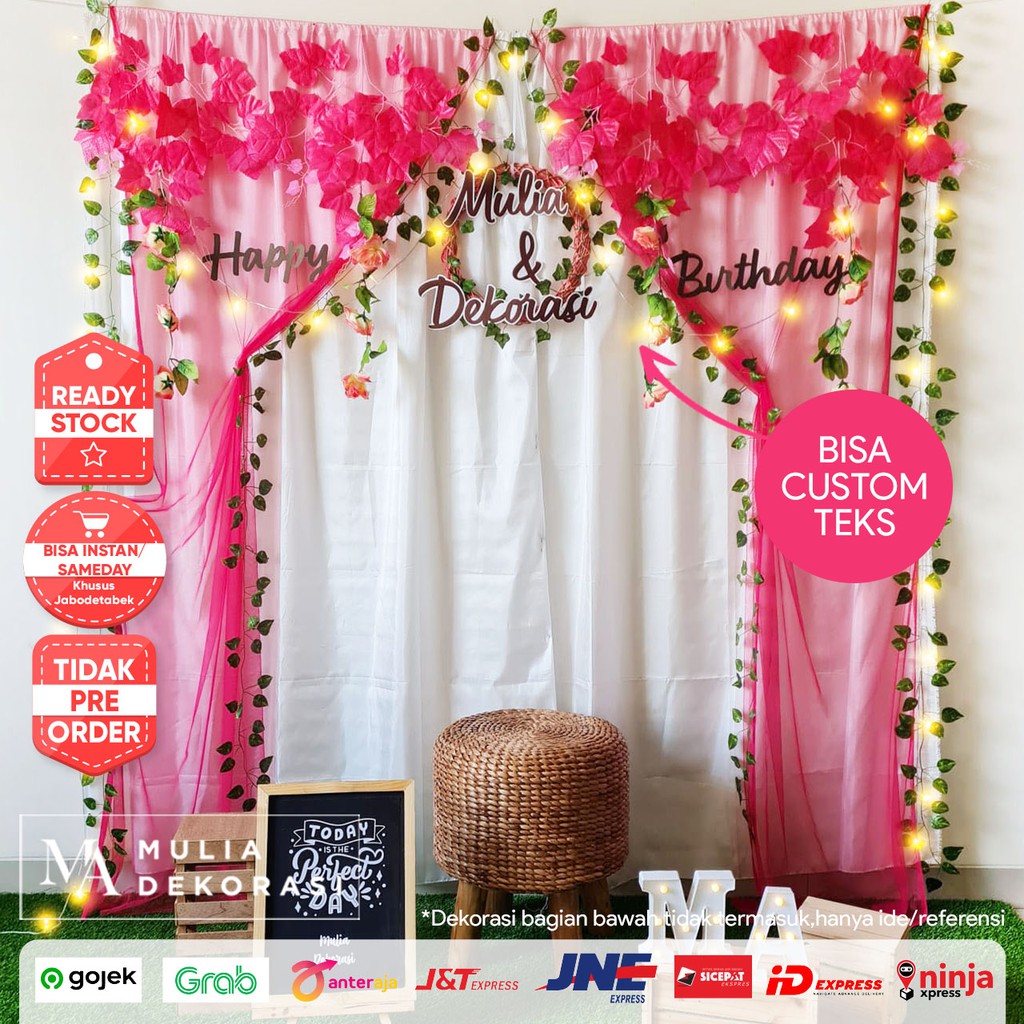 Dekorasi Lamaran Tunangan Backdrop Nikahan PhotoBooth DIY Akad Nikah Aqiqah Khitan Paket Mulia II