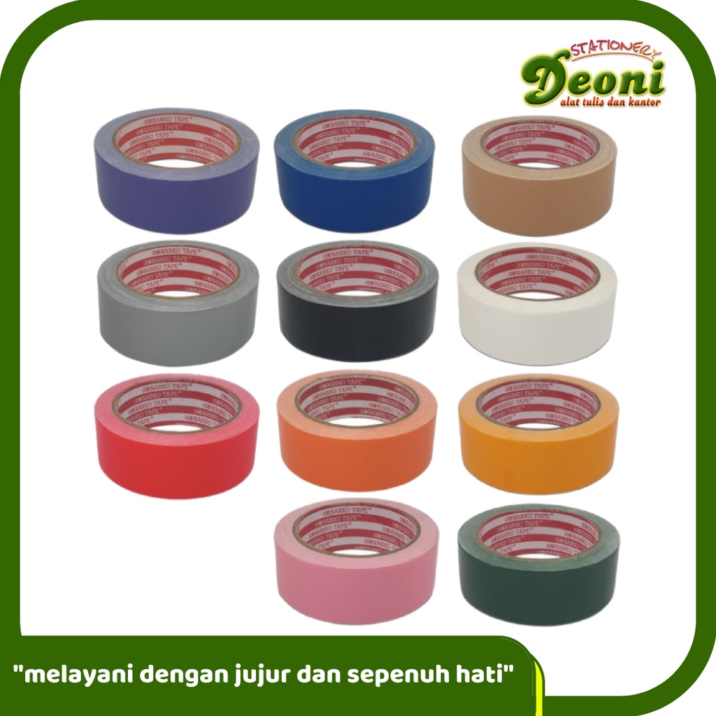 

NANKO Cloth Tape Lakban Kain 1,5 inch Warna