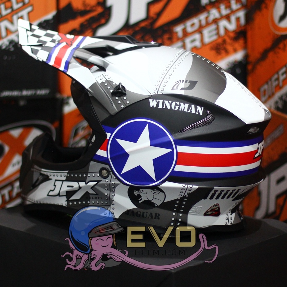 HELM JPX CROSS_FOX1 SERI X30 - BLACK DOFF + GOOGLE SNAIL (ONGKIR 2 KG) HELM JPX TERBARU