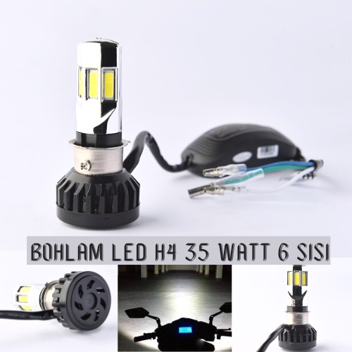 LAMPU MOTOR LED H4 35 WATT 6 mata BOHLAM LED