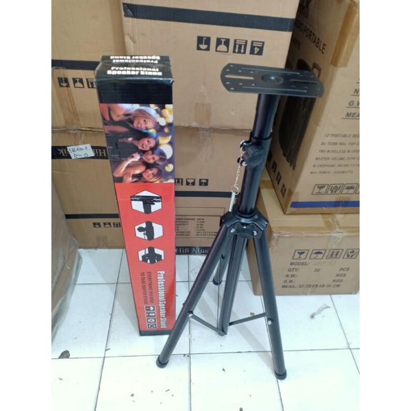 Stand Speaker/Tripod Speaker Full Besi -- 1Set/2Buah Stand Speaker