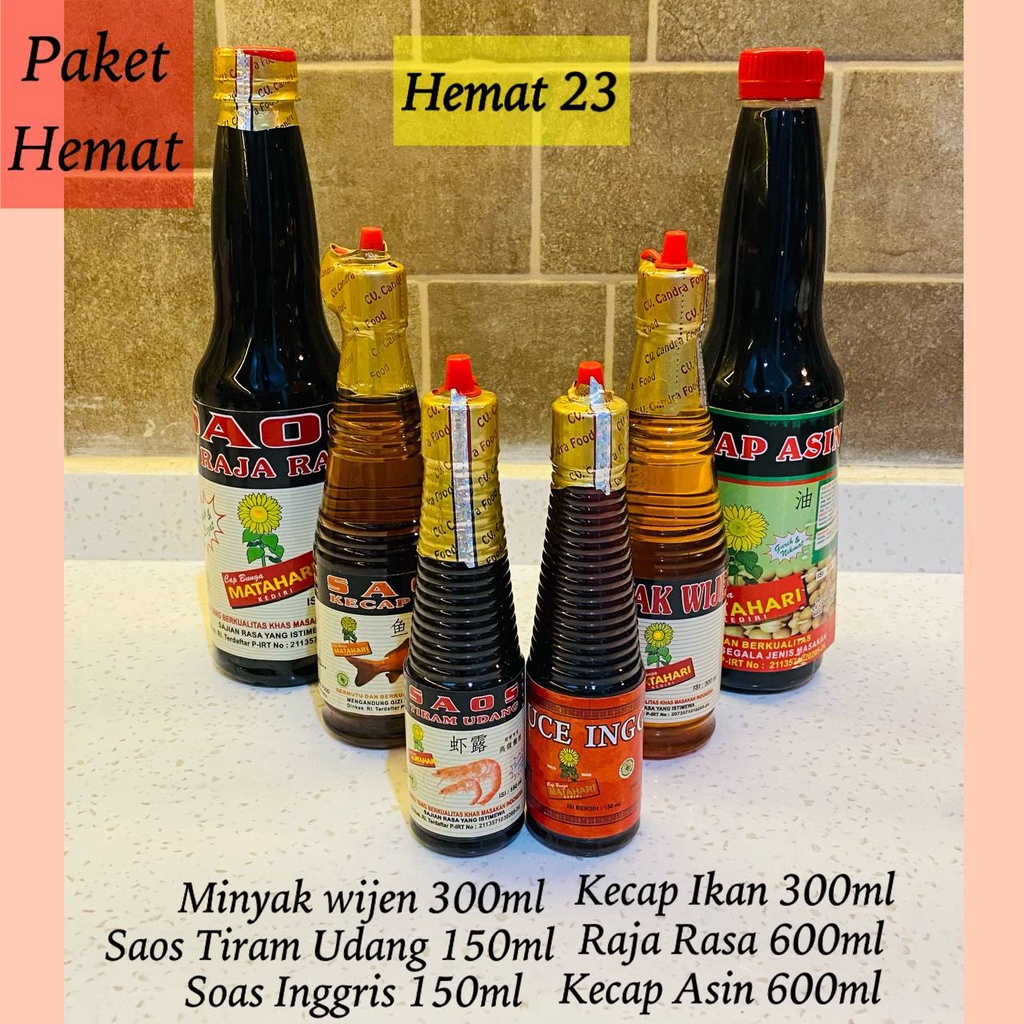 

Paket Hemat 23 | Cap Bunga Matahari | HALAL (6 BOTOL)