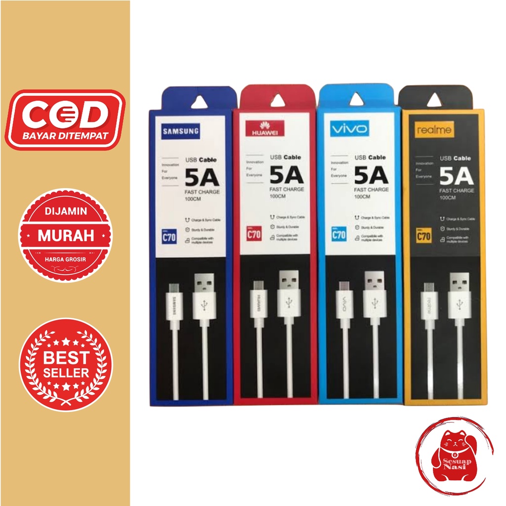 kabel Data 5A Micro USB Merek Samsung Oppo Vivo Xiaomi 1 Meter - KabelSamsung 5A