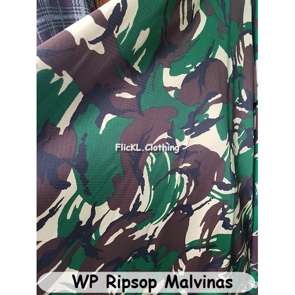 Bahan Kain WP Ripstop Malvinas Loreng Parasit Parasut Waterproof WP Serat Kotak Kotak Anti Air