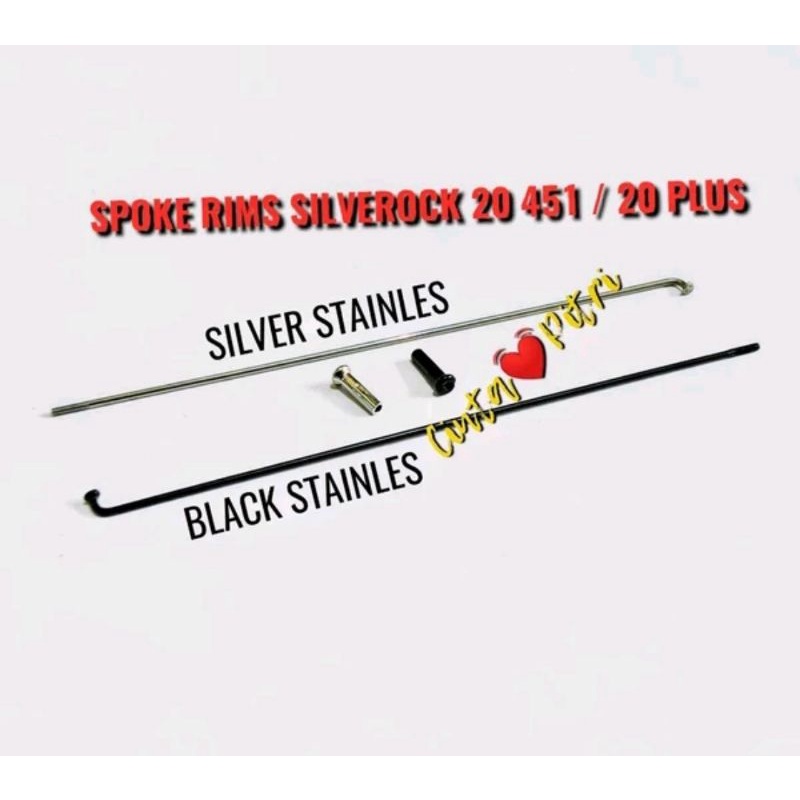 JARI JARI SPOKE STAINLESS RIMS SILVEROCK 20 451 HIGH PROFILE 4 CM RIM WHEELSET VELG SEPEDA