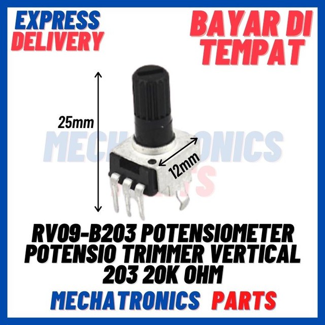 [PAS-9446] RV09-B203 POTENSIOMETER POTENSIO TRIMMER VERTICAL 203 20K OHM 20mm