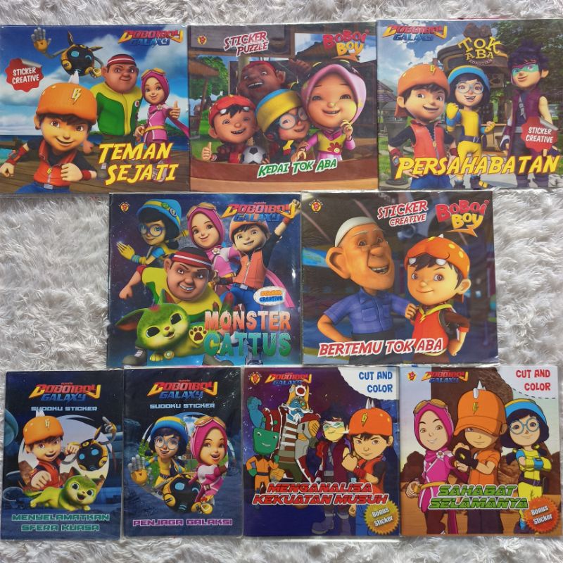 Buku Aktivitas Anak Boboiboy - Stiker Sticker Book - Frames - Coloring Cards - Pop-Up - Cut &amp; Colour