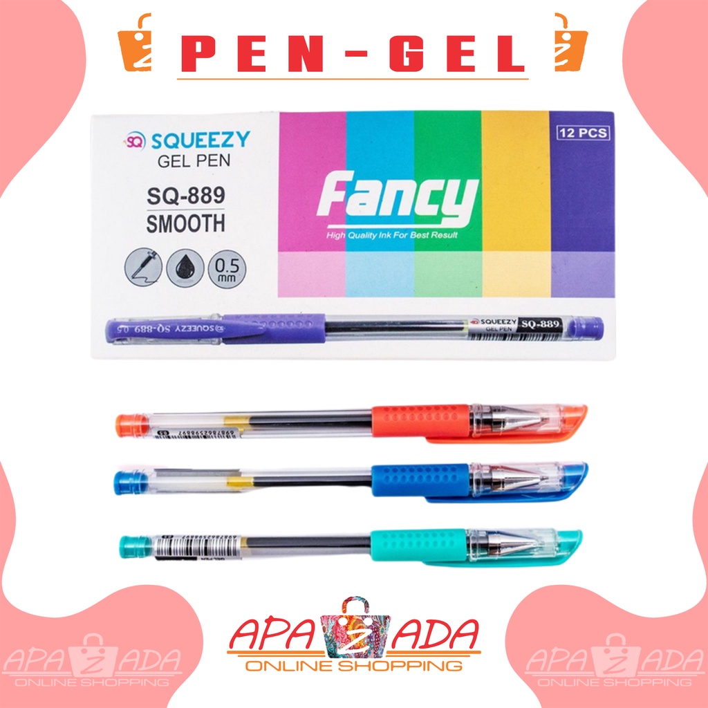 

Apazada - Pulpen Gel Fancy Smooth 0,5mm / Pulpen Gel 1 Lusin Murah / Pen Tinta / Pen Gel / Bolpen