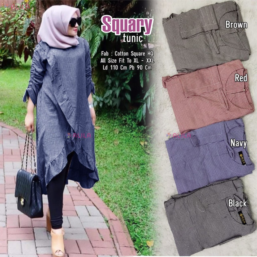 TUNIK Squary BAJU  ATASAN  TUNIK REMAJA  KEKINIAN BAJU  