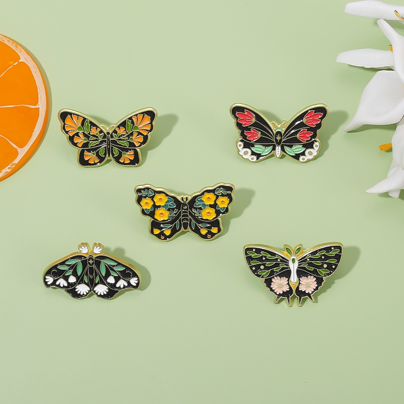 Bros Pin Desain Kartun Bunga Butterfly Untuk Aksesoris Pakaian