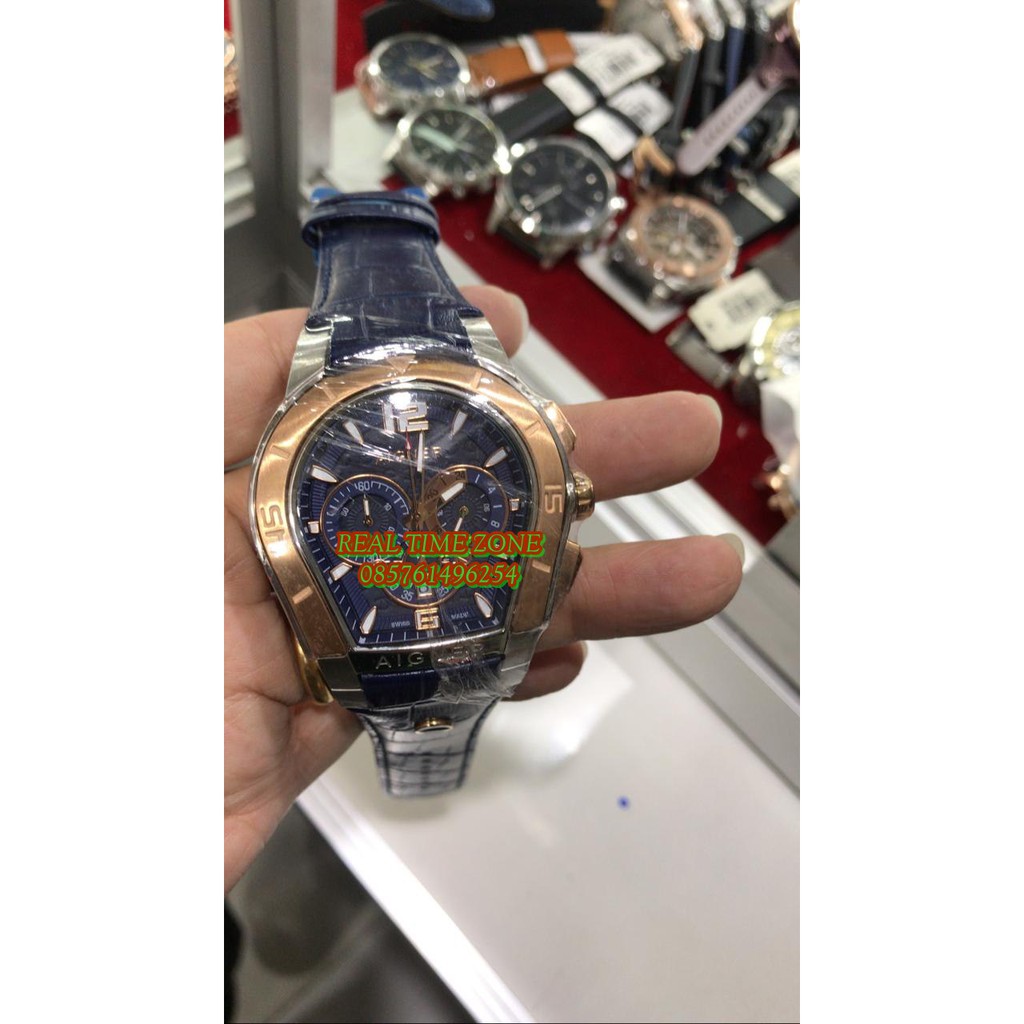 Jam Tangan Grosir Aigner Plermo Unisex Terlaris Kulit Big Watch Gold Garansi 1th Complete