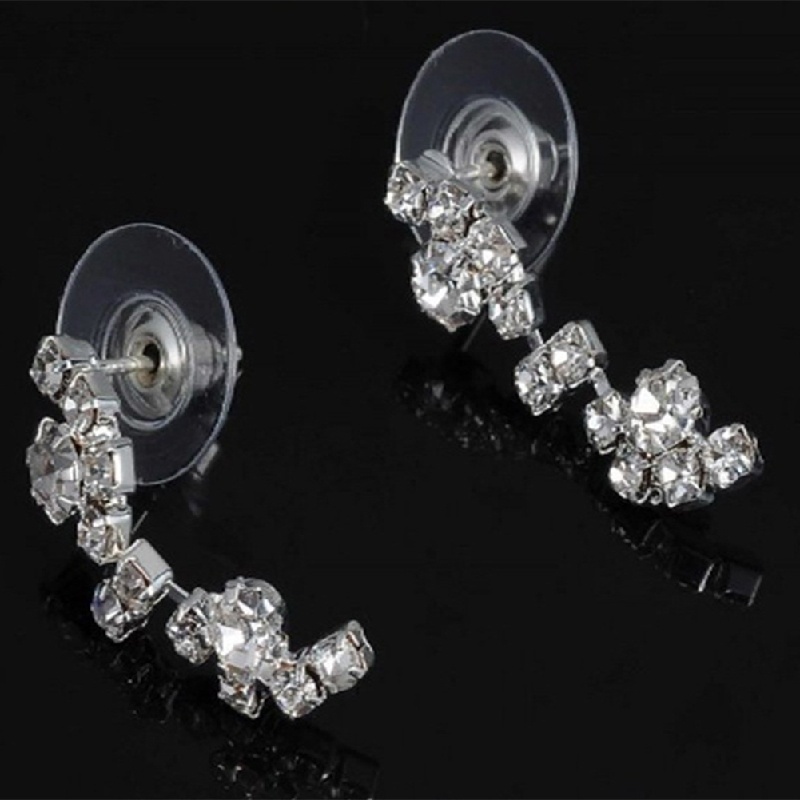 Set Perhiasan Kalung Anting Stud Cubic Zircon Untuk Aksesoris Pesta Pernikahan Wanita