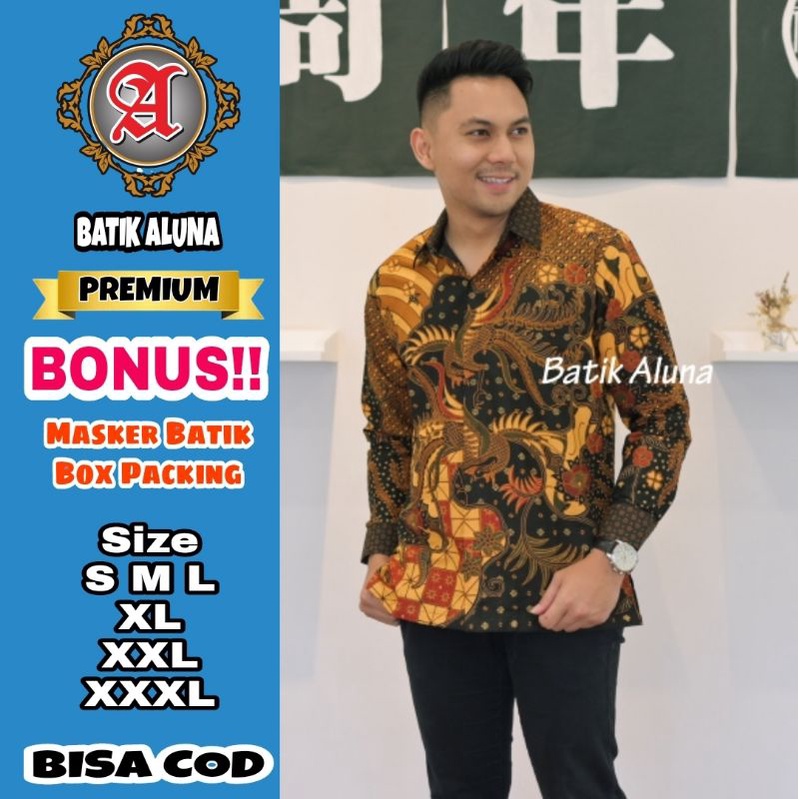 Baju Batik Pria Premium Lengan Panjang Full Furing Batik Solo Pekalongan Batik Reguler Batik Aluna K