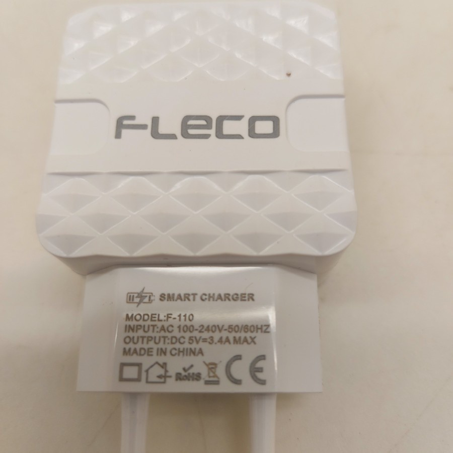 Batok Charger Fleco F-110 3.4A - Travel Adaptor Fleco Dual USB