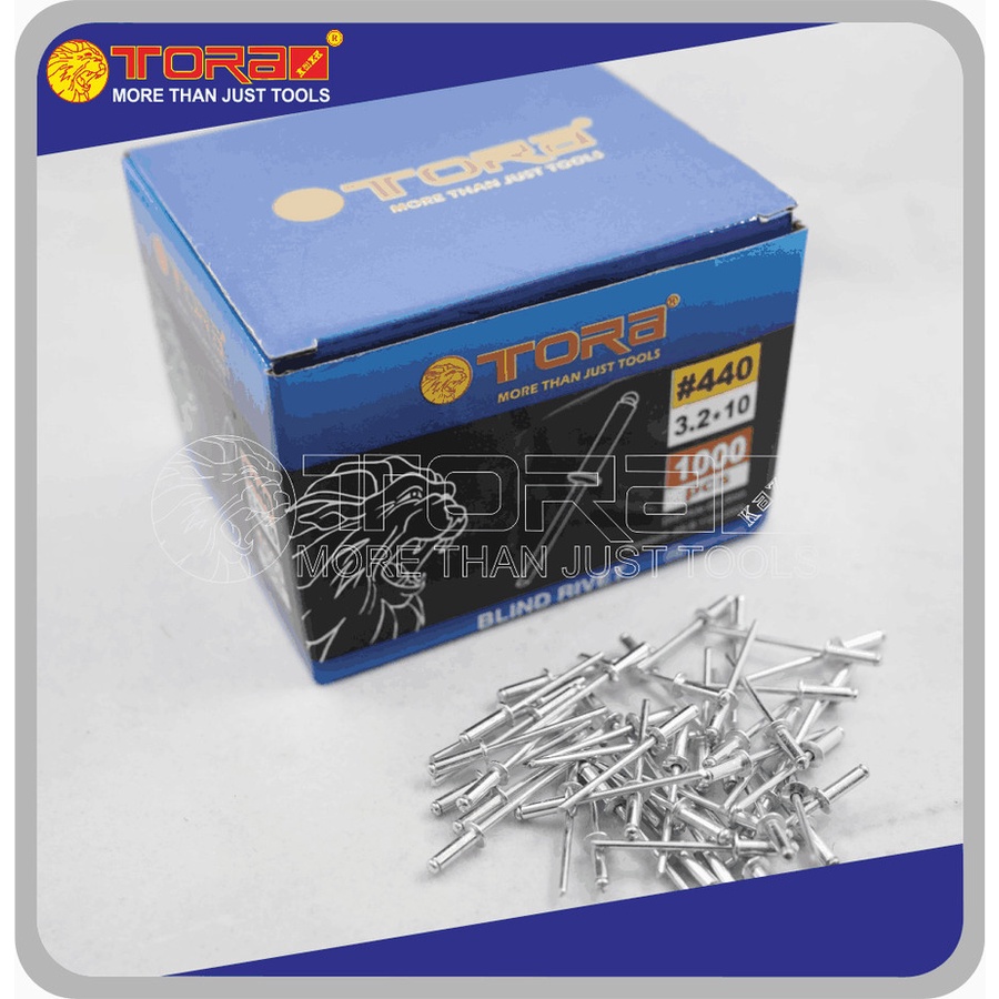 TORA Paku Rivet Ukuran 435,440,540,550,640,675 mm harga per box isi 500 pcs