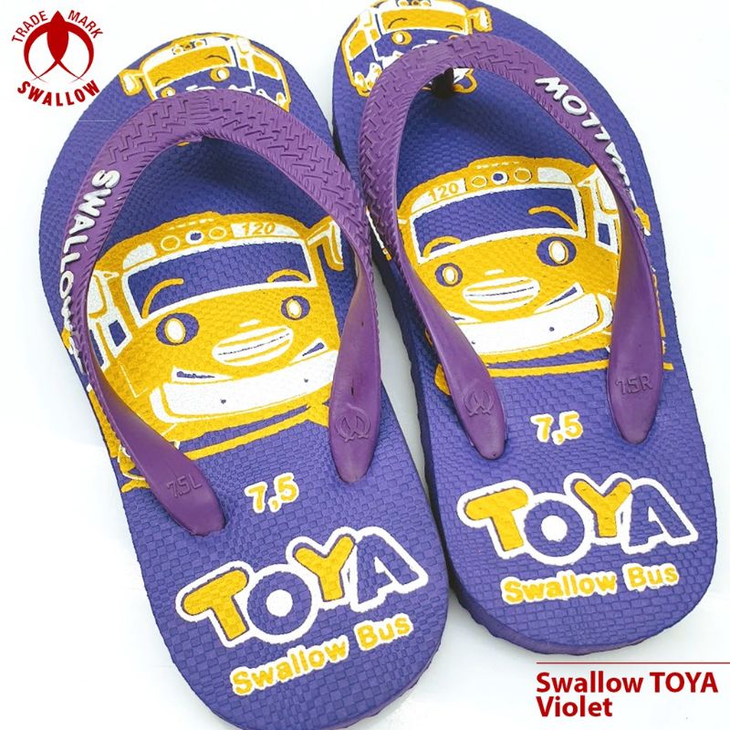 Flip Flop Sandal Anak Teplek Original Swallow Toya / Sandal karakter Swallow Bus