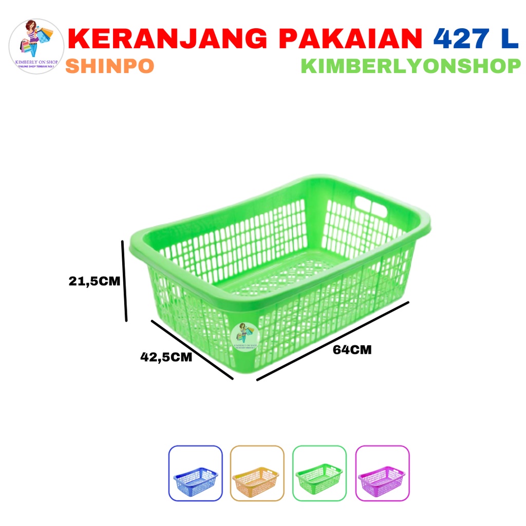 Keranjang Plastik Pakaian/Baju Shinpo LargeSIP 427 L KHUSUS GOJEK/GRAB