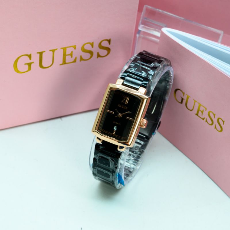 jam tangan wanita NEW Guess rantai tanggal aktif DM3cm +box +buku +paper bag