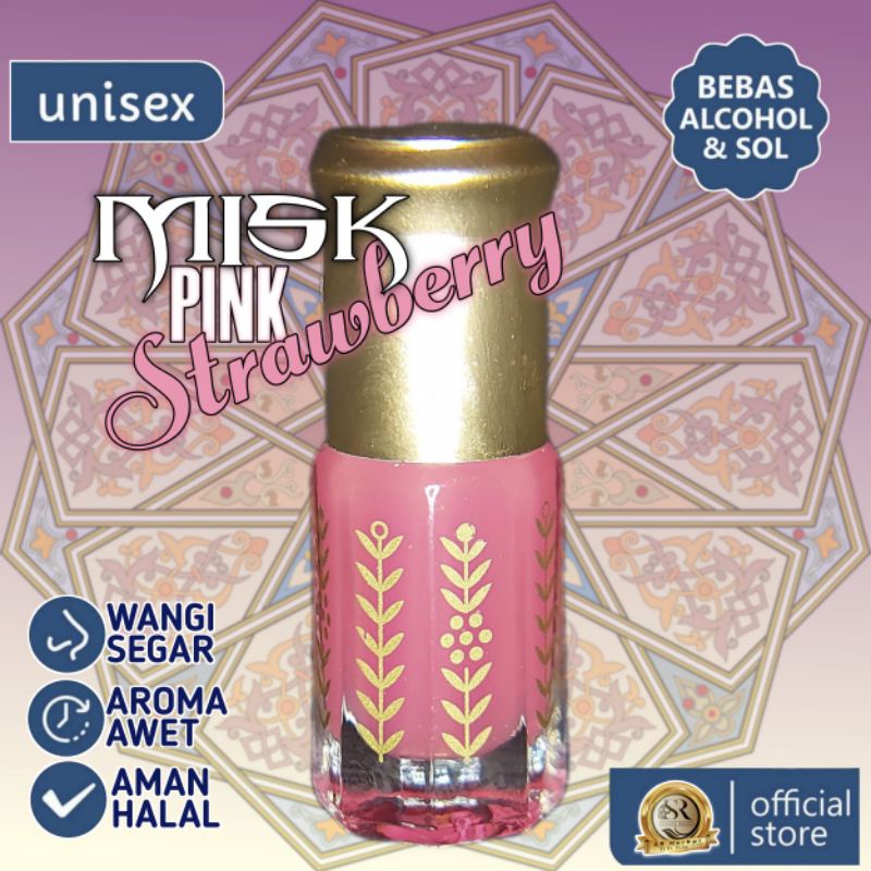 Misk Thahara Musk Tahara Musk Al Tahara PINK STRAWBERRY Kemasan Tola Padi Stik Ukuran 3 , 6 , 12 ml