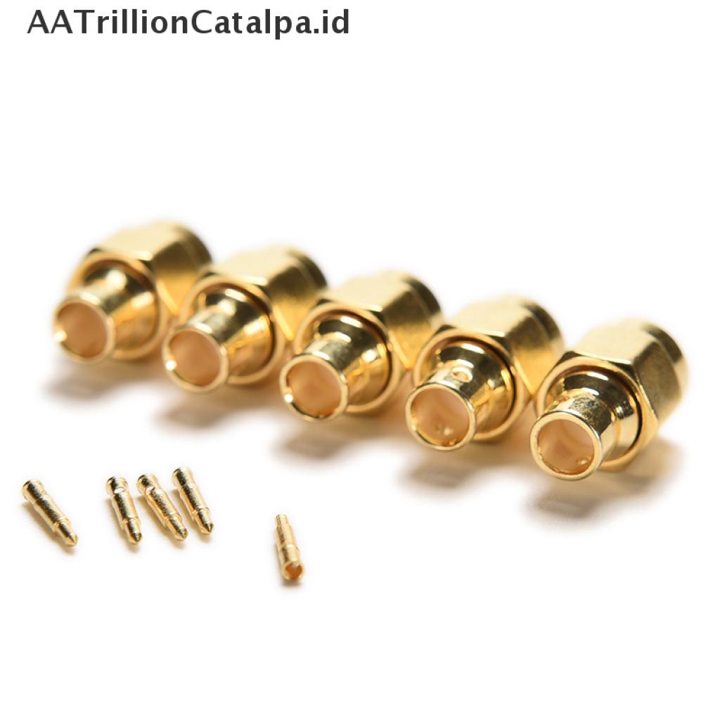 (AATrillionCatalpa) 5pcs Konektor Kabel RF Male SMA Untuk Semirigid RG402 0.141 &quot;