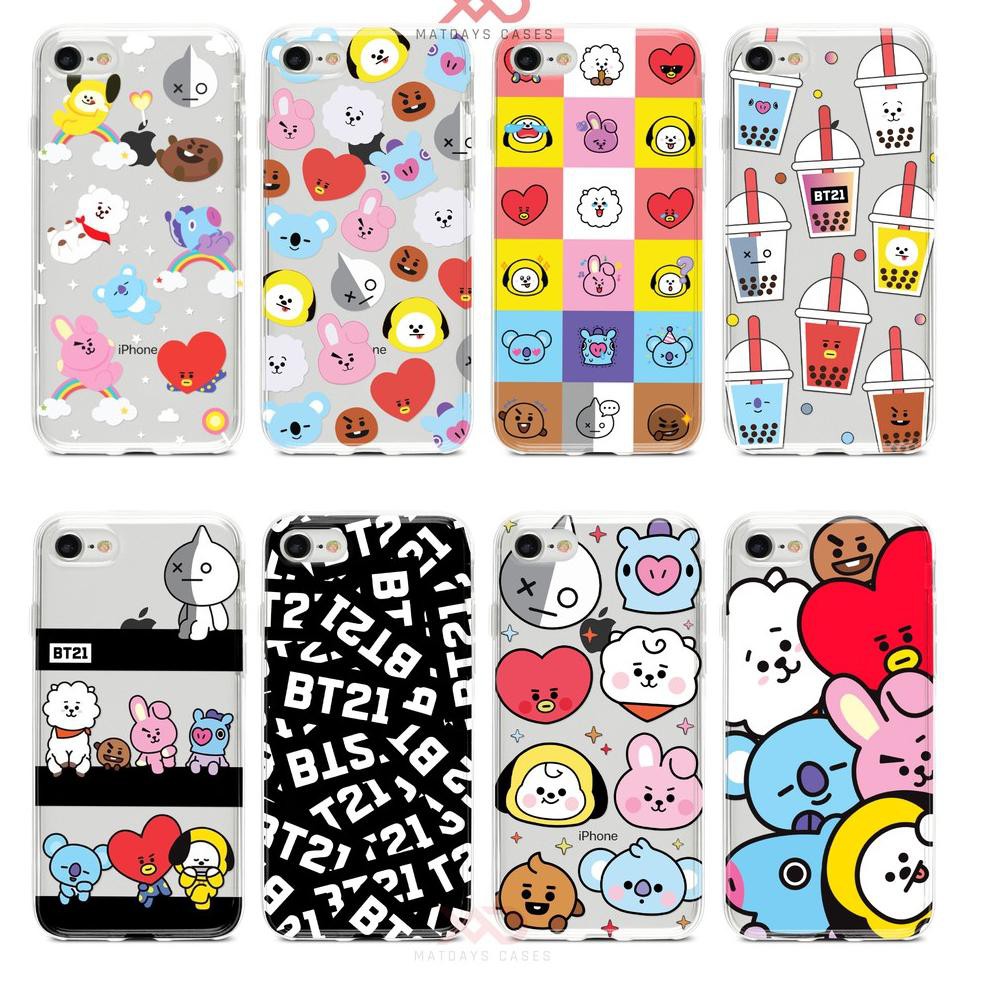 Soft Case iPhone 5 5s 6 6s 7 8 Plus X Xs Xr 11 12 Pro Max 12 Mini Se Bt21 Official Bts (ART. 900)